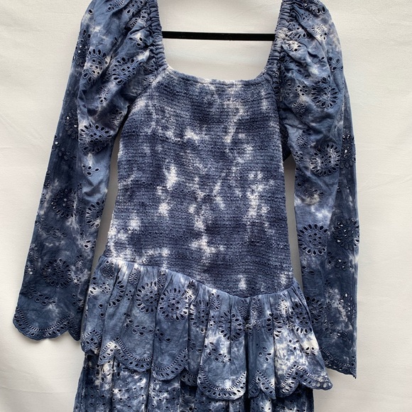 LoveShackFancy Sz. Large Cedria Tie Dye Blue - Picture 3 of 6